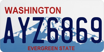 WA license plate AYZ6869