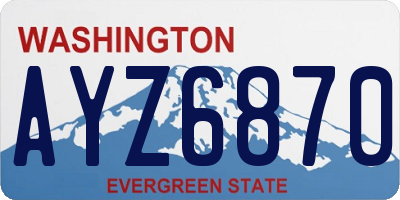 WA license plate AYZ6870