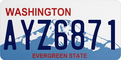 WA license plate AYZ6871