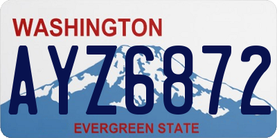 WA license plate AYZ6872