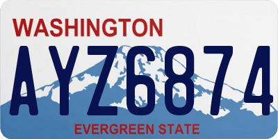 WA license plate AYZ6874