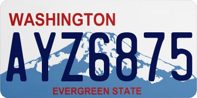 WA license plate AYZ6875