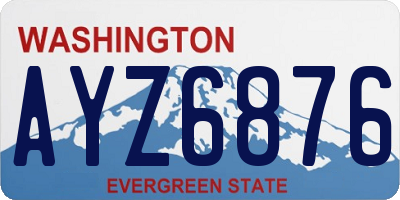 WA license plate AYZ6876