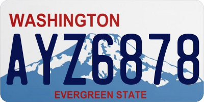 WA license plate AYZ6878