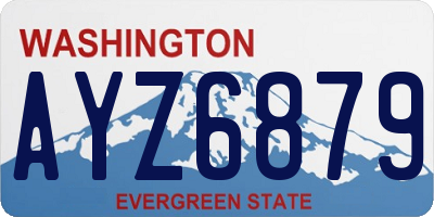 WA license plate AYZ6879