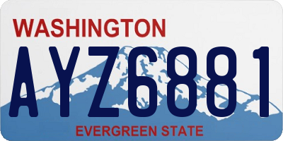 WA license plate AYZ6881