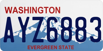 WA license plate AYZ6883