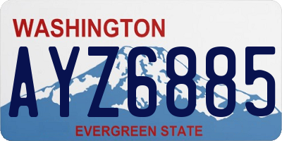 WA license plate AYZ6885