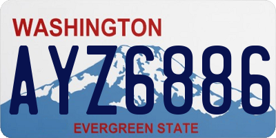 WA license plate AYZ6886