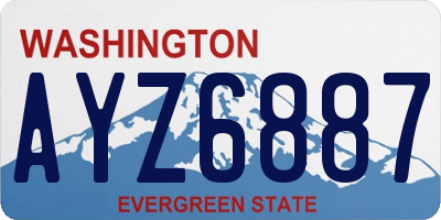 WA license plate AYZ6887