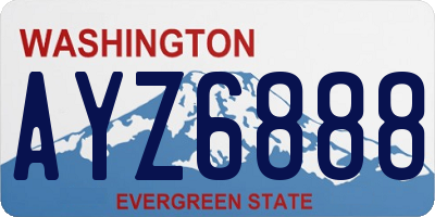 WA license plate AYZ6888