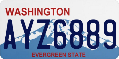 WA license plate AYZ6889