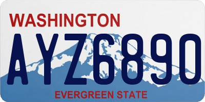 WA license plate AYZ6890