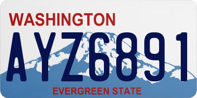 WA license plate AYZ6891