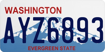 WA license plate AYZ6893