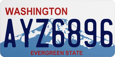 WA license plate AYZ6896