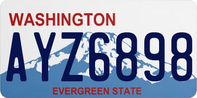 WA license plate AYZ6898