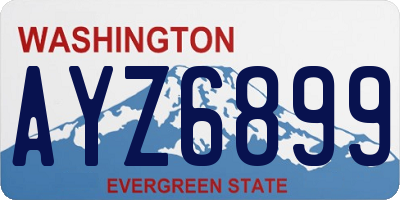 WA license plate AYZ6899