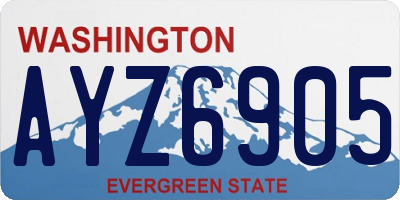 WA license plate AYZ6905