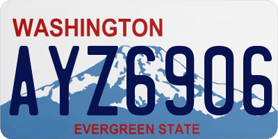 WA license plate AYZ6906