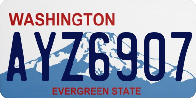 WA license plate AYZ6907