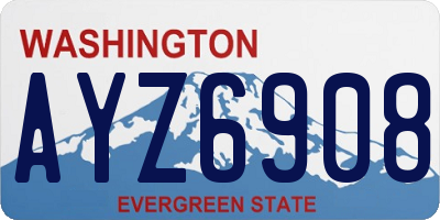 WA license plate AYZ6908