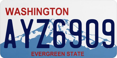 WA license plate AYZ6909