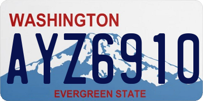 WA license plate AYZ6910