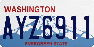 WA license plate AYZ6911