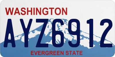 WA license plate AYZ6912