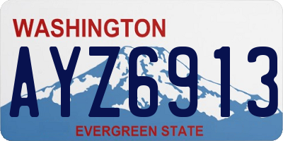 WA license plate AYZ6913