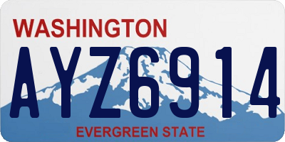 WA license plate AYZ6914