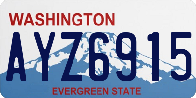 WA license plate AYZ6915