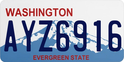 WA license plate AYZ6916