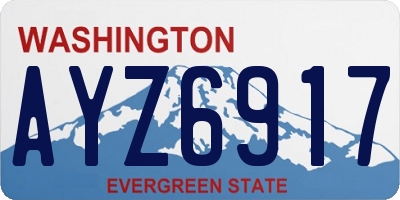 WA license plate AYZ6917