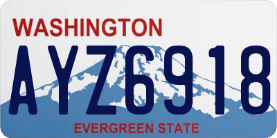 WA license plate AYZ6918