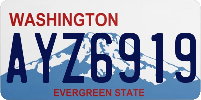 WA license plate AYZ6919