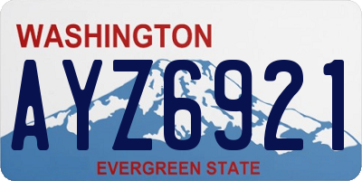 WA license plate AYZ6921