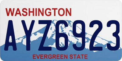 WA license plate AYZ6923