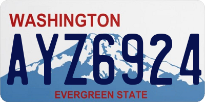 WA license plate AYZ6924