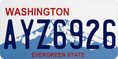 WA license plate AYZ6926