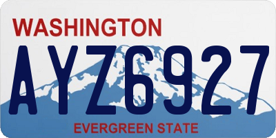 WA license plate AYZ6927