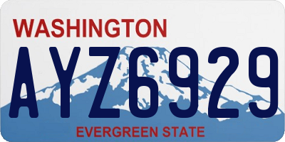 WA license plate AYZ6929