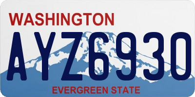 WA license plate AYZ6930