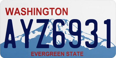 WA license plate AYZ6931