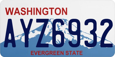 WA license plate AYZ6932