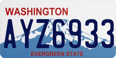 WA license plate AYZ6933