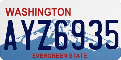 WA license plate AYZ6935