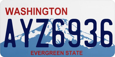 WA license plate AYZ6936