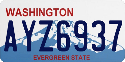 WA license plate AYZ6937